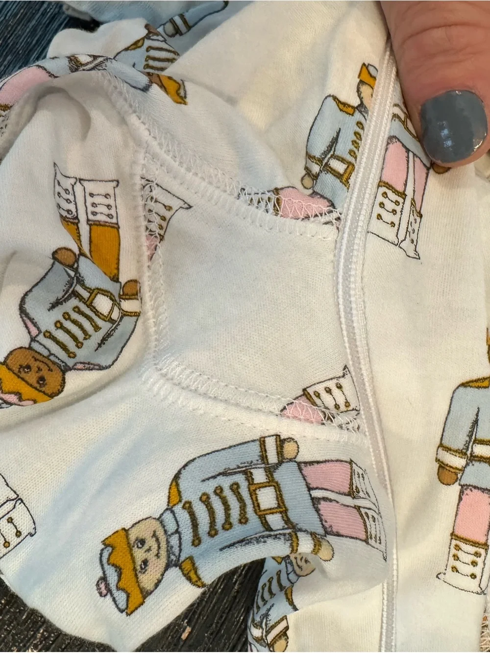 The Beaufort Bonnet Company White Footed One-Piece with Toy Soldier Print 2T GUC